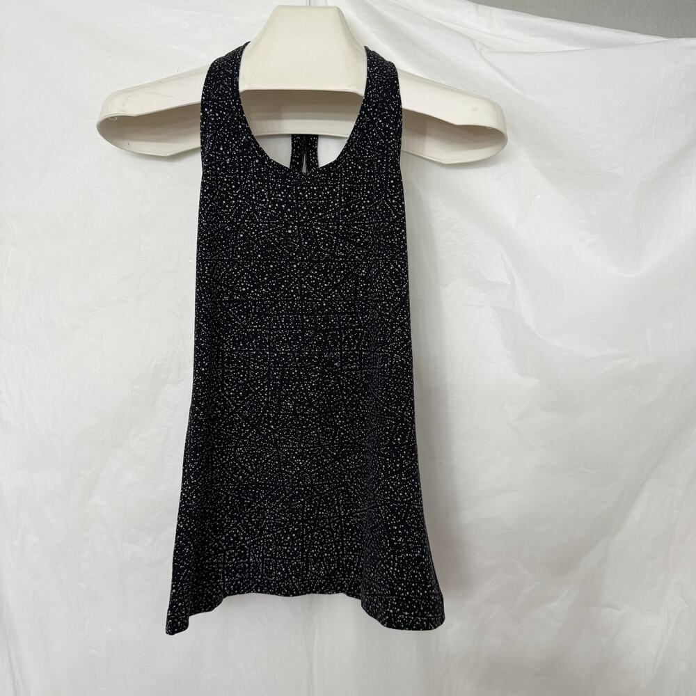 Lululemon Womens Grey Polka Dot Grey White Racerback Athletic Tank Top